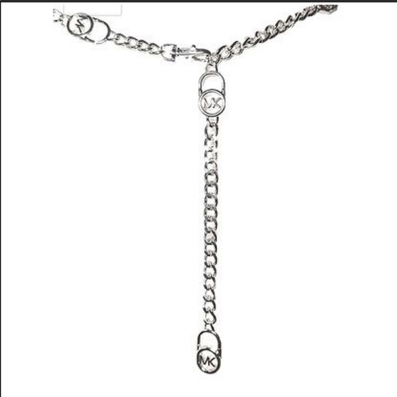 MICHAEL KORS Silver MK Logo Chain Belt - Picture 7 of 15